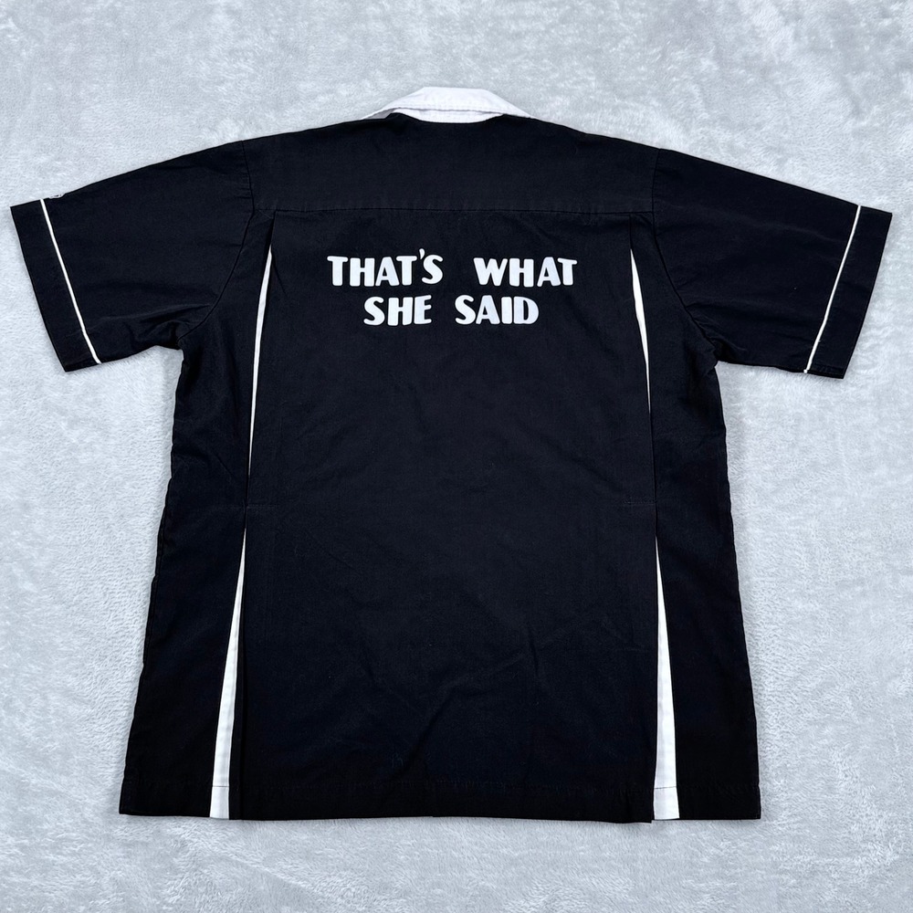 Cruisin USA Bowling Shirt Mens Small Black Thats What She Said‎ Tiger-Paw Retro
